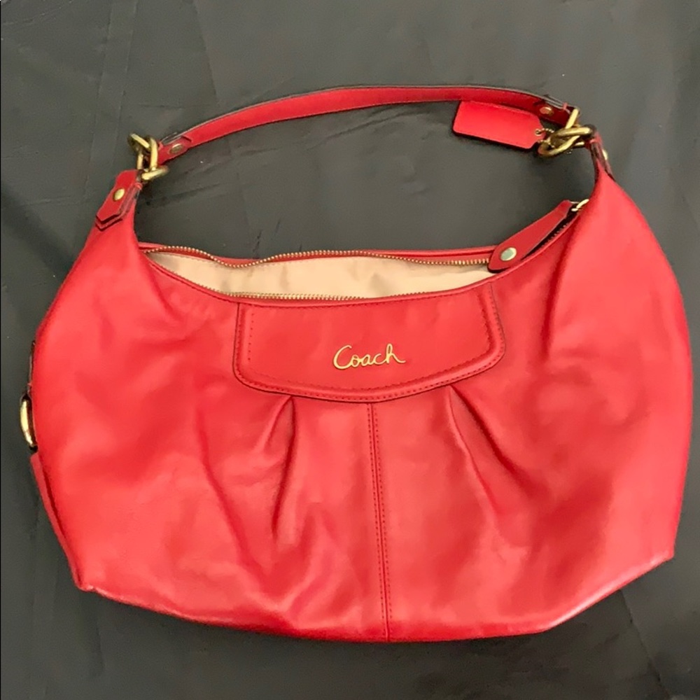Bright Red Coach purse
